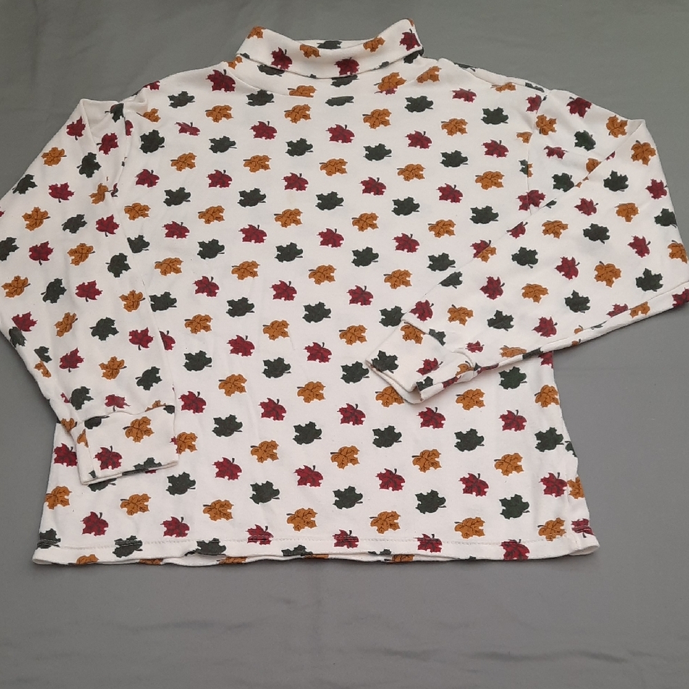 Vintage 90's Separate Issue Leaf Print Turtleneck - Size XL